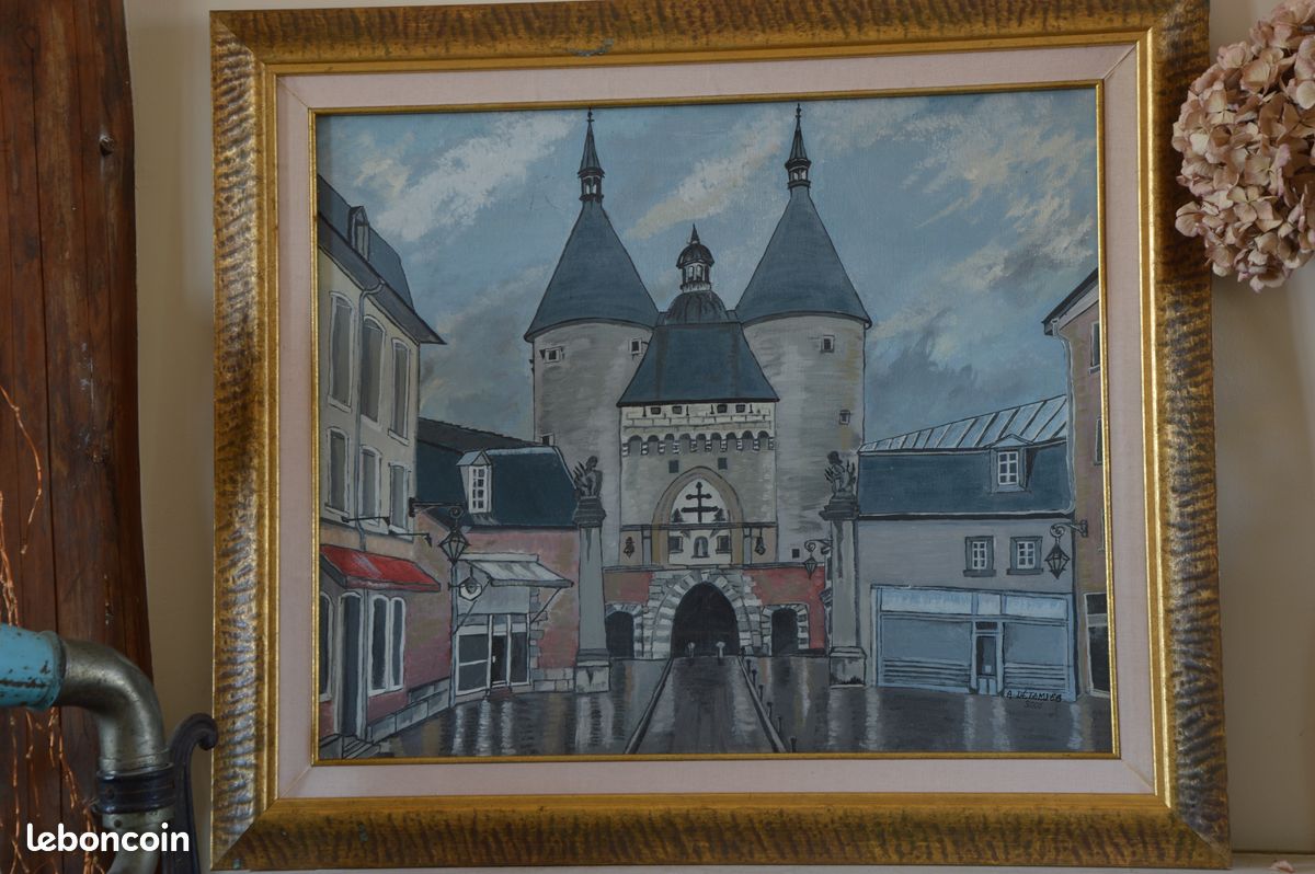 Tableau Lorraine Nancy Porte de la Craffe signé (image 1)
