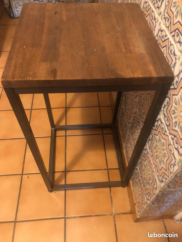 Sellette / table d’appoint / bout de canapé / table de chevet style industriel (image 2)