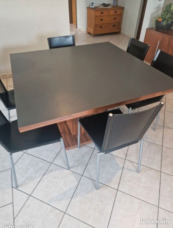 Table carrée 8 personnes en stratifié 130 x 130 cm (image 2)