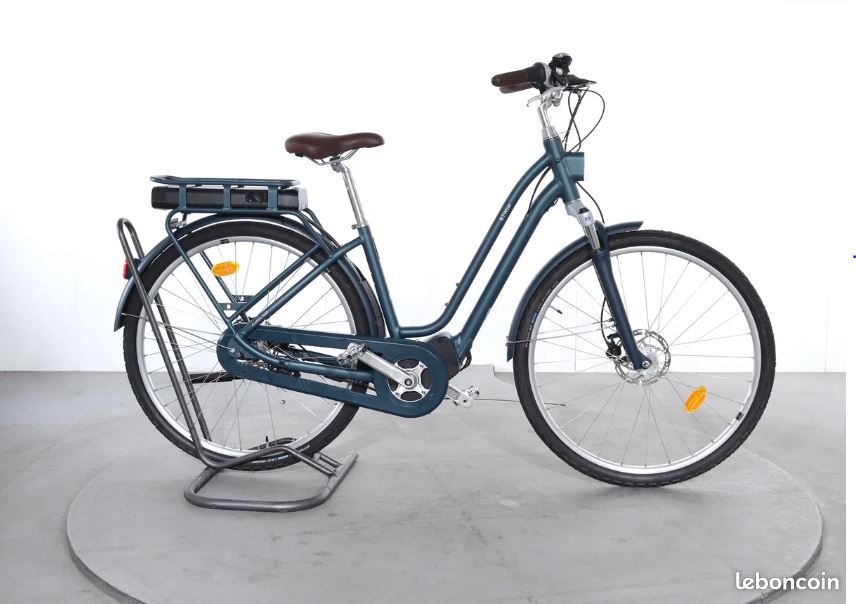 Velo de ville electrique elops 900 e cadre bas bleu marine Vélos