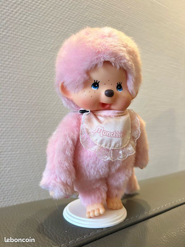 Kiki Monchhichi Tone Rose Pâle - Modèle Rare et Élégant (image 1)