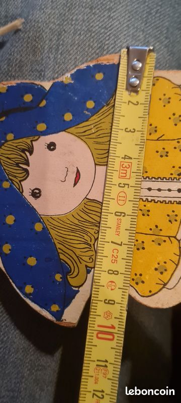 Mémo Roll Bloc note en Rouleau Support mural Décoration Papier enroulé pour découper des bouts notes listes de courses Petite fille bleu jaune Emplacement crayon En bois A fixer au mur 23 cm de haut a (image 12)