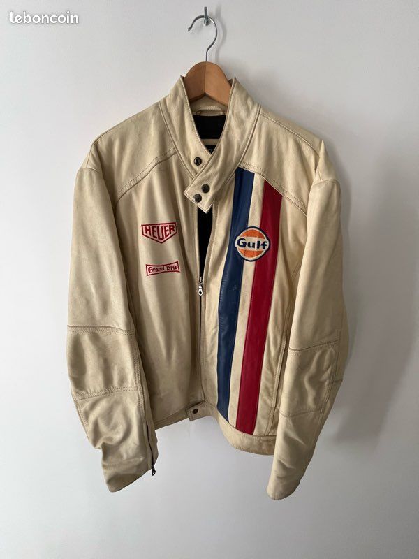 đ Blouson cuir Gulf Racing vintage â Heuer Grand Prix (image 1)