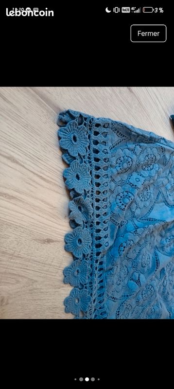 Haut blouse tee shirt 42 XL épaule dénudé fleurs (image 4)