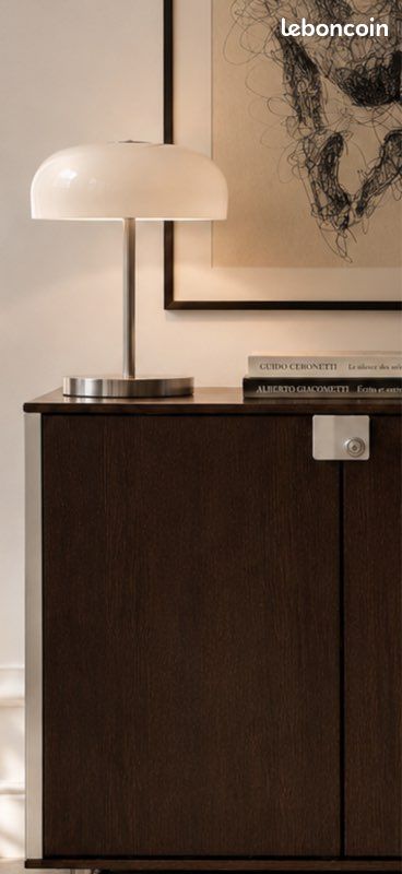 Meuble rangement moderniste vintage métal et bois foncé (image 7)