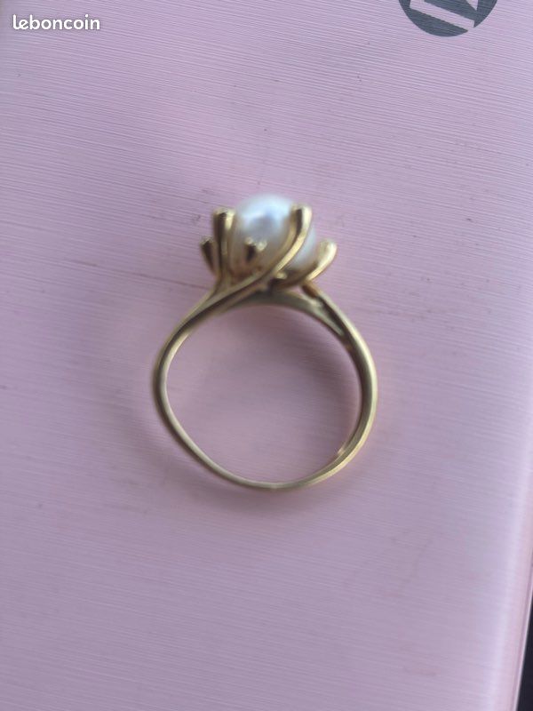 Bague Or Jaune 18k Perle de Culture - Jasmina Carbone (Le Manège à Bijoux) - T54 (image 4)