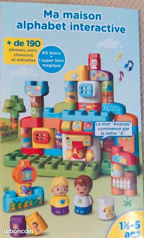 VTech - Bla Bla Blocks - Maison Interactive Alphabet - 60 Blocs - Dès 18 Mois - Version FR