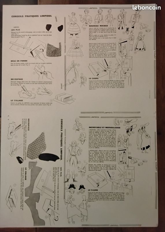Planche De Découpage LIMPIDOL – Thème Historique Rococo & Directoire, Occasion