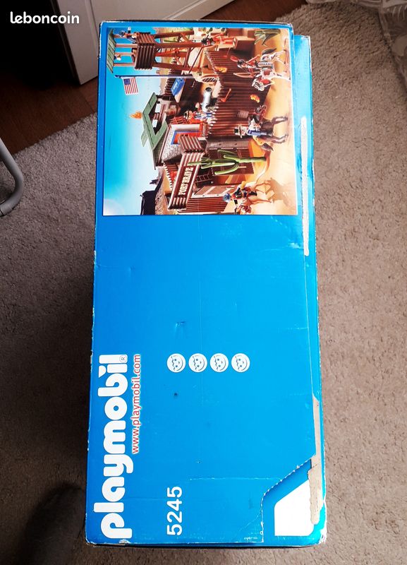 Set Playmobil Vintage Western Fort Brave (5245) - 2012 - Figurines Nordistes, Chevaux, Chariot