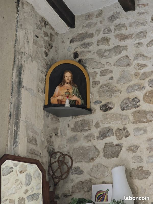Buste Jesus sacré cœur vintage 1950 Italie (image 9)