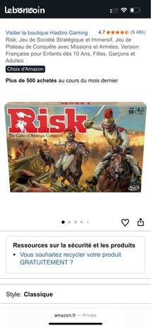 Risk Jeu De Société Stratégique Version Française - Conquête Du Monde Dès 10 Ans