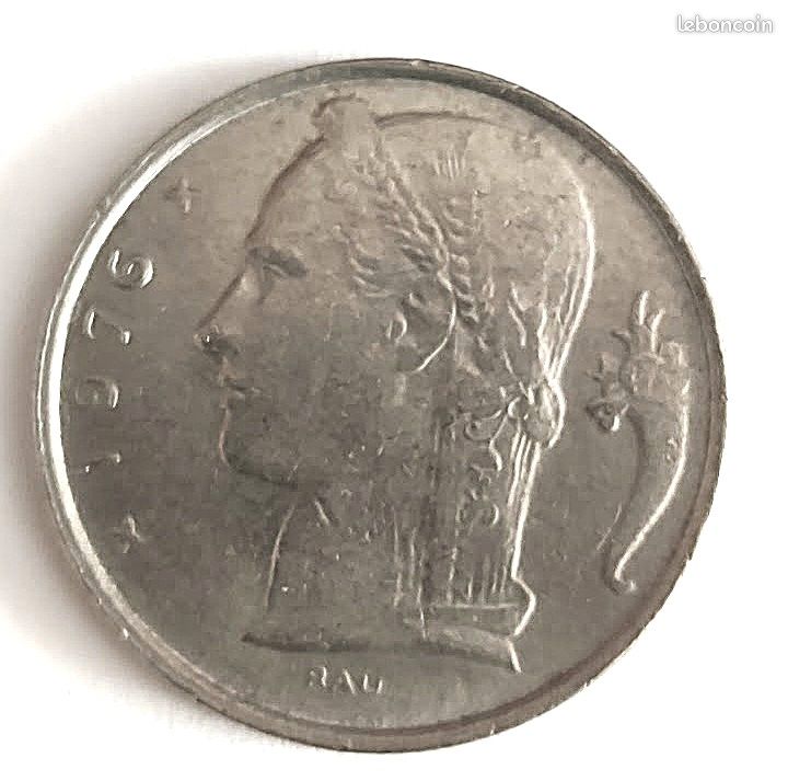 5 francs Cérès Belgique de 1976 (image 2)