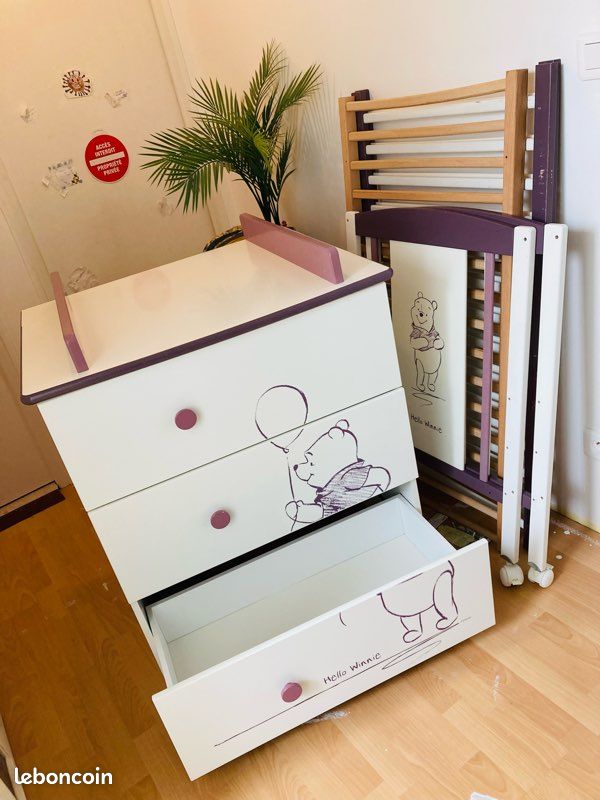 Lit + commode à langer sauthon Winnie (image 2)