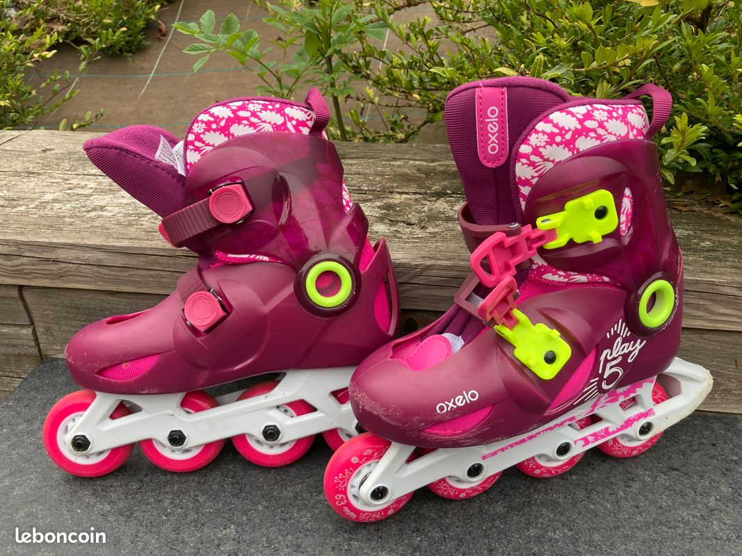 Roller Oxelo Décathlon taille ajustable 30-32 avec protections