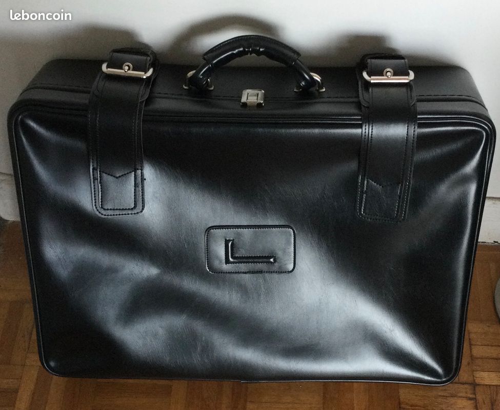 Lot De Valises Noires - Grande Et Moyenne - Roulettes - Polyester - Occasion