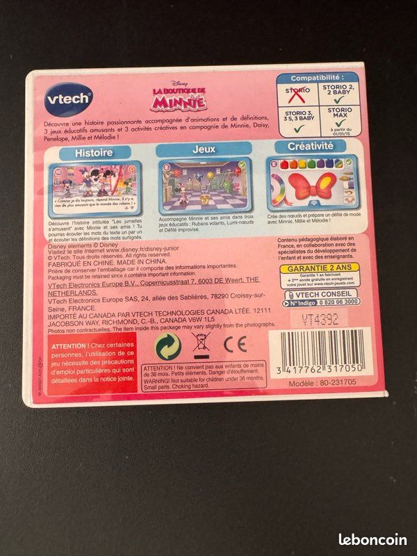 Jeu VTech Storio « La Boutique de Minnie » (image 2)