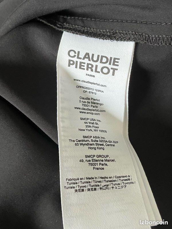 Robe Longue Noire Claudie Pierlot Taille 38 - Style A-Line Manches Ballon - Occasion Parfait État