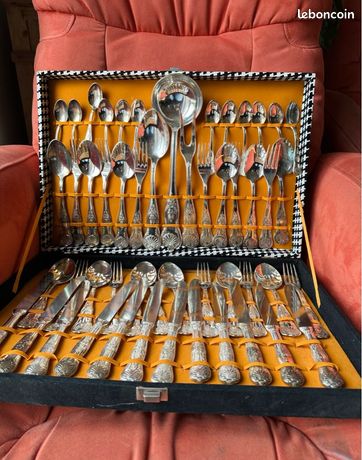 Ménagère En Métal Argenté Style Louis XV - Poinçon Achille PRINCET - Occasion