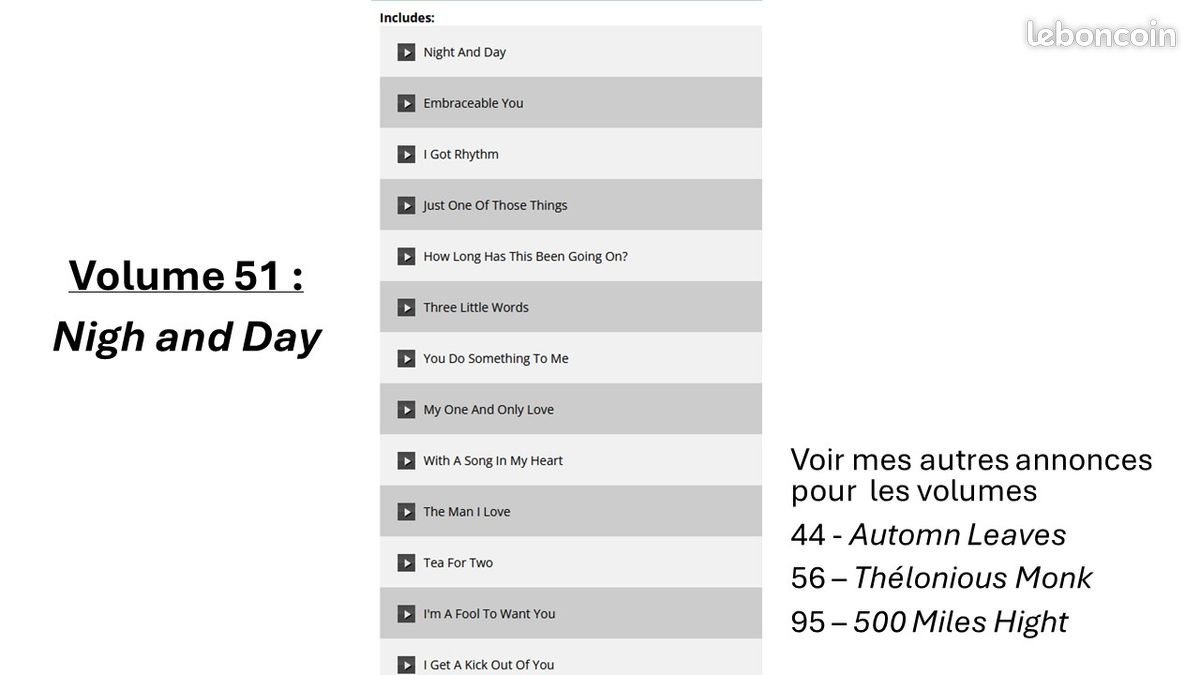 Aebersold neuf avec CD - Night and Day (volume 51) (image 3)