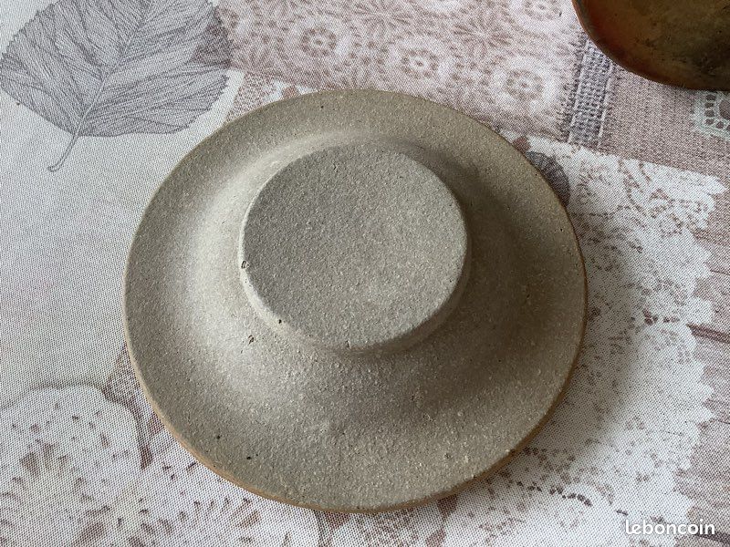 Pot à graisse en grès émaillé marron (image 9)