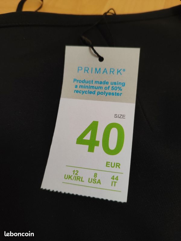 Robe Noire Neuve Primark Taille 12 - Style Shift (droite) - Avec étiquettes