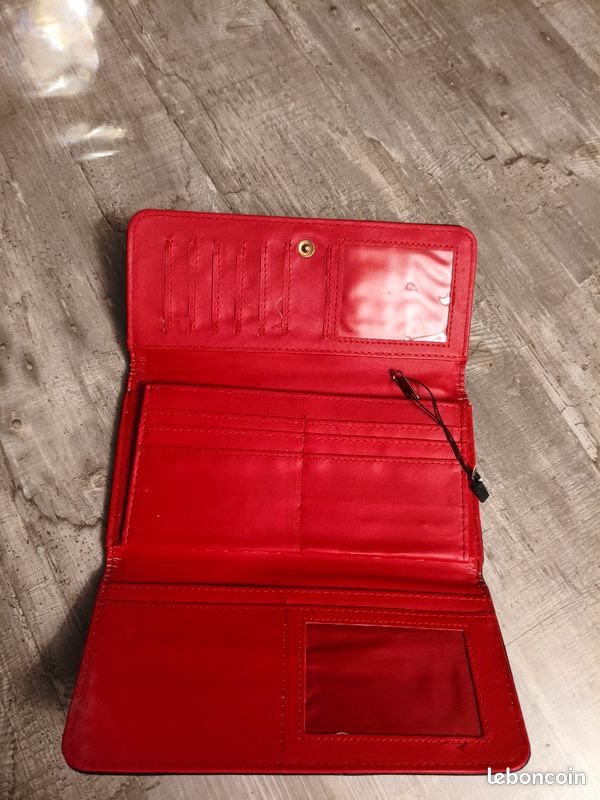 Portefeuille à Rabat Porte-monnaie Paris Tour Eiffel 3 Rouge