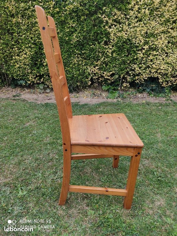 Lot de 6 chaises bois (couleur miel) origine Ikea (image 3)