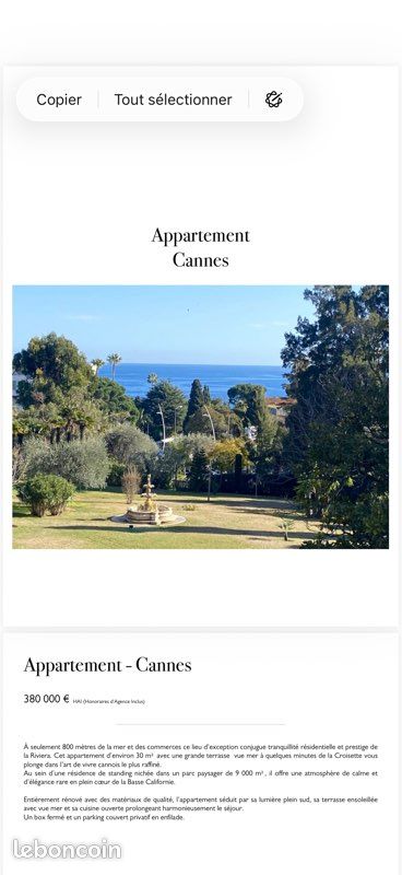 Appartement 2 pièces 30 m² · à Cannes · 30 m² · 305 000 €