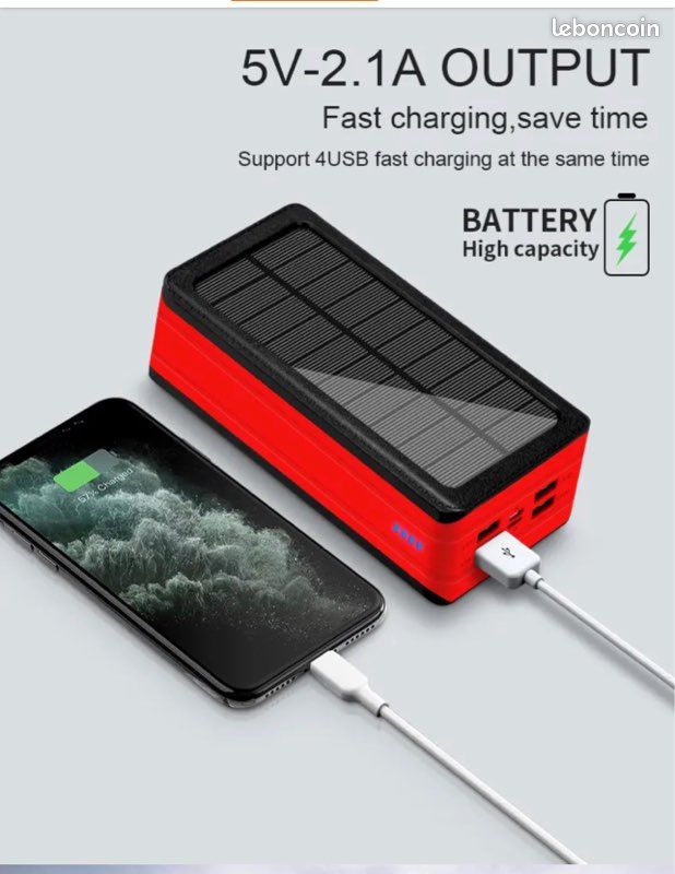 Banque d'énergie solaire portable de camping avec de fortes lumières LED (image 5)