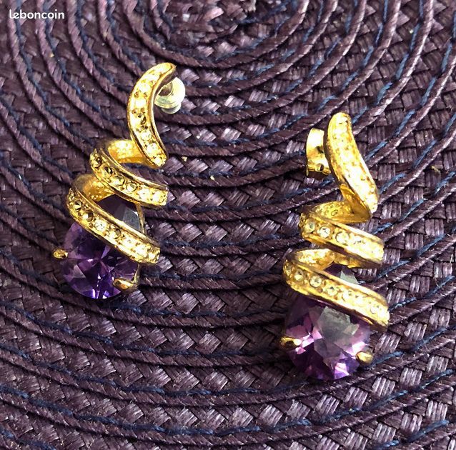 Boucles d'oreilles améthyste (image 1)