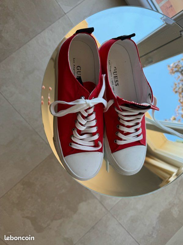Baskets Blanches Basket Guess Femme Rouge Baskets Guess Femme Rouges Chaussures