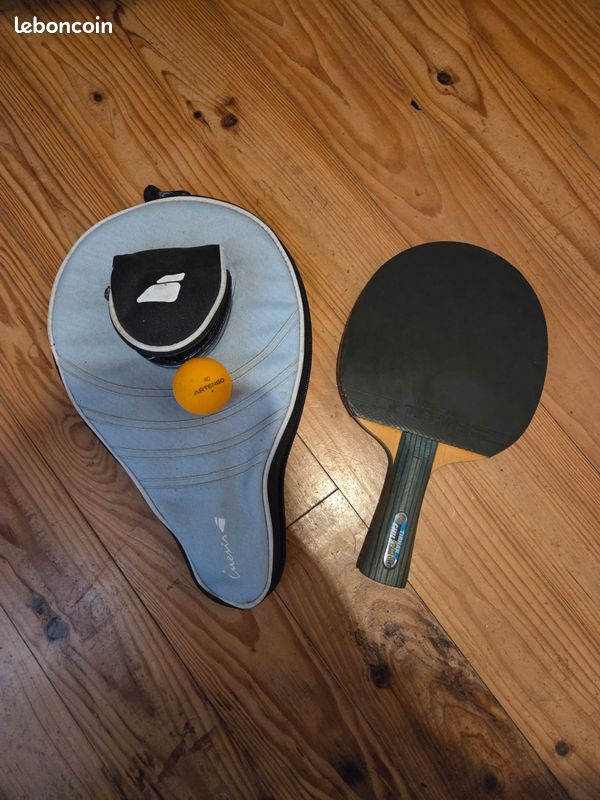 Housse Ronde Tibhar Pour Raquette De Tennis De Table – Avec Compartiment à Balles – Logo T, Pour 1 Raquette