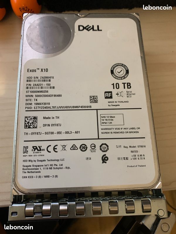 Disque dur Dell Seagate Exos X10 10 To SAS 12Gb/s 7.2K SMART OK (image 1)