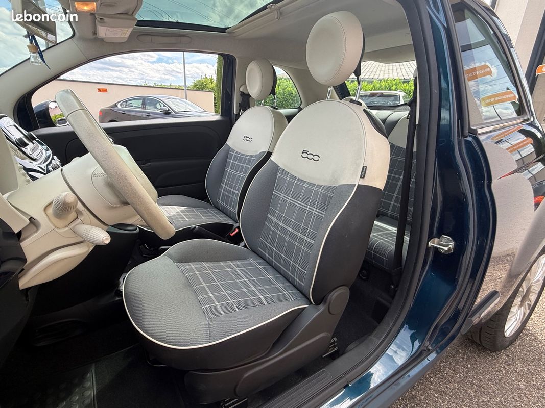 Fiat 500 1.2 70 lounge / distribution neuve / clim / toit panoramique / radars de recule / vitre electrique (image 5)