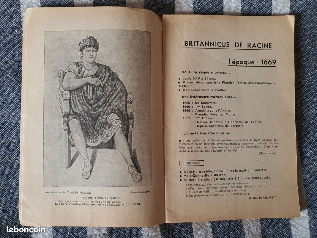 Britannicus de Racine. Classique france librairie hachette. 1944 (image 4)