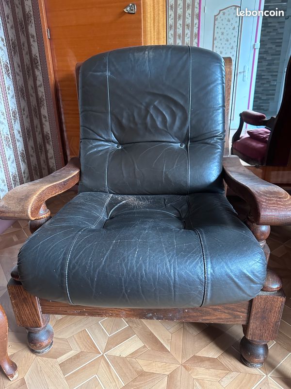 Fauteuil cuir salon (image 2)
