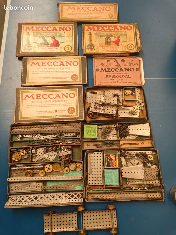 Meccano lot ancienne pièce de jeu de construction 16 roues en métal 15