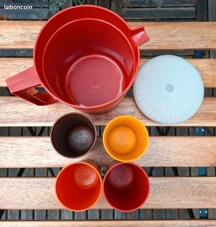 Lot de 3 gobelets colorés Tupperware vintage