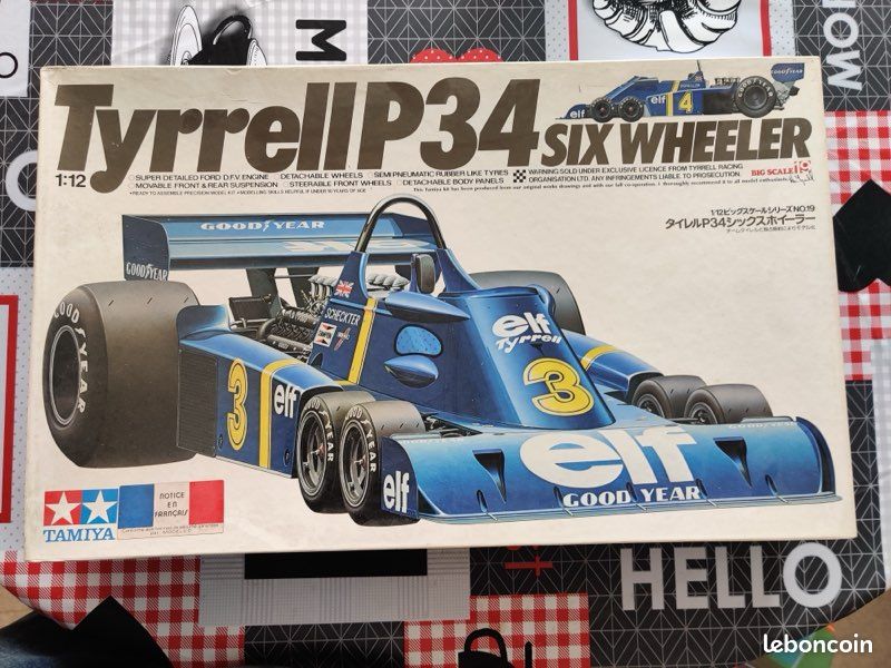 Kit Modélisme TAMIYA Tyrrell P34 1:12 - Voiture F1 6 Roues - Maquette Plastique à Monter - 336mm