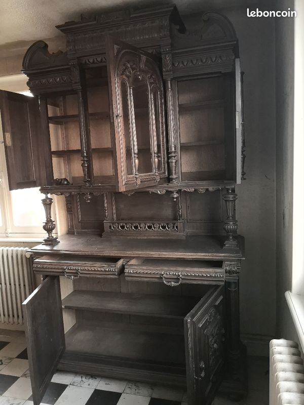 Buffet vaisselier Renaissance chêne rare (image 3)