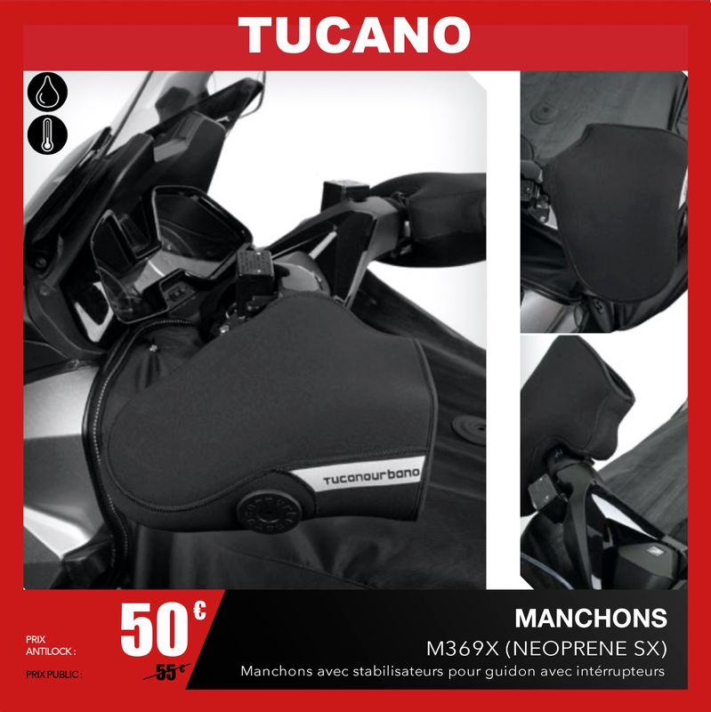 Manchons maxi-scooter et moto Tucano Urbano R369X en néoprène