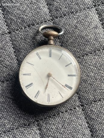 Montre gousset ancienne en argent + clef - Horlogerie (13390890