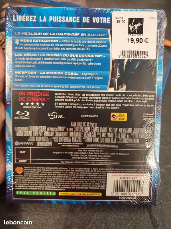Inception - Blu ray Neuf sous blister (image 2)