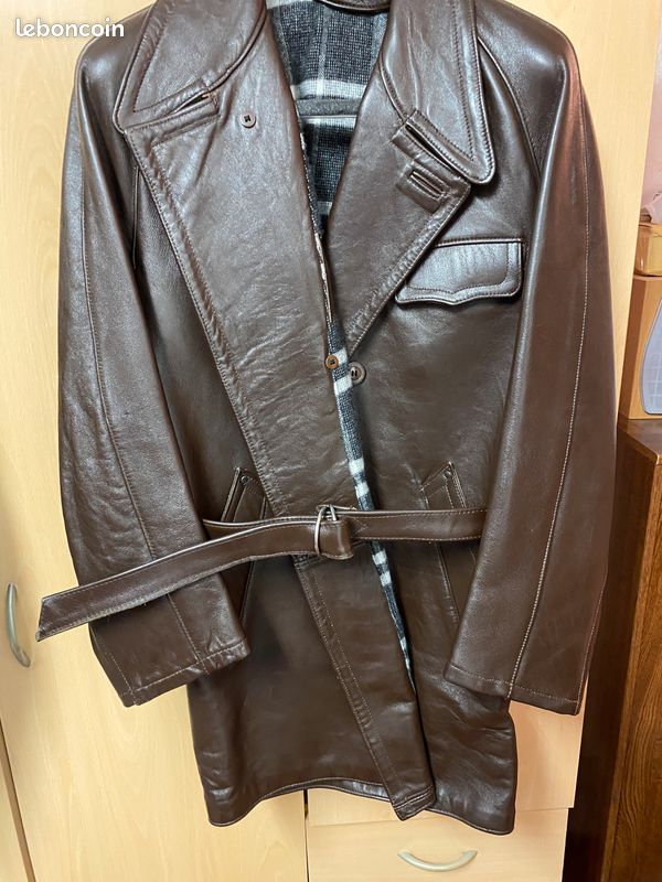 Veste de cuire marron (image 2)