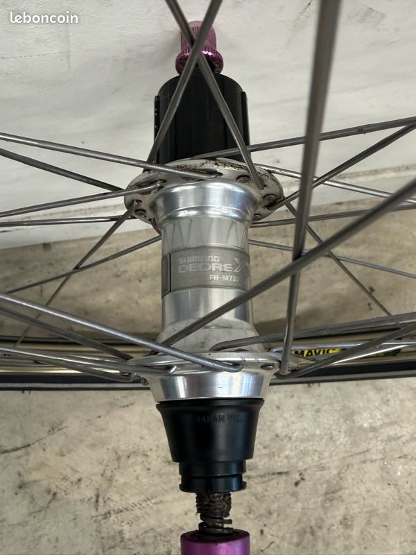 Paire de roues VTT 26 - Shimano Deore XT M737 / Rigida Turbo 90