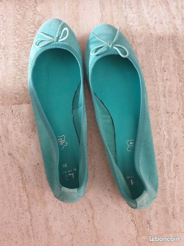 Chaussures ballerines couleur turquoise (image 1)