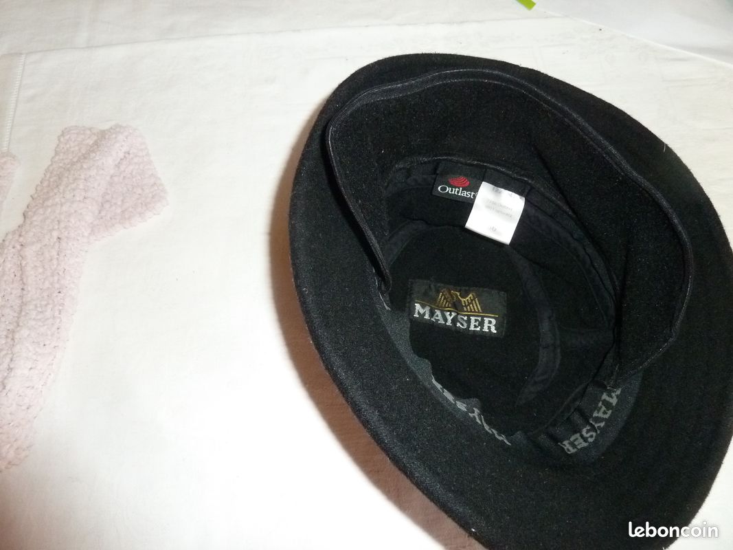 Chapeau noir en 80% laine et 20 % Polyamid Provenance Allemagne vintage en bon état Taille 56 (image 11)