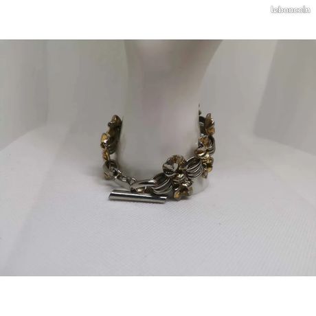 Boucles D’oreilles Et Bracelet Vintage Chantal Thomass – Style Rétro Chic En Résine Argenté