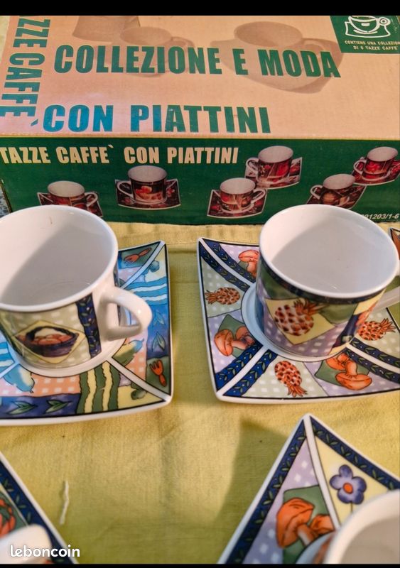 Lot 6 tasses et 6 sous tasses assorties (image 3)
