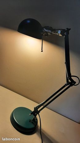 Lampe De Chevet Vintage IKEA Années 80 - Vert - Verre - Fabriquée En Hongrie